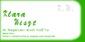 klara wiszt business card